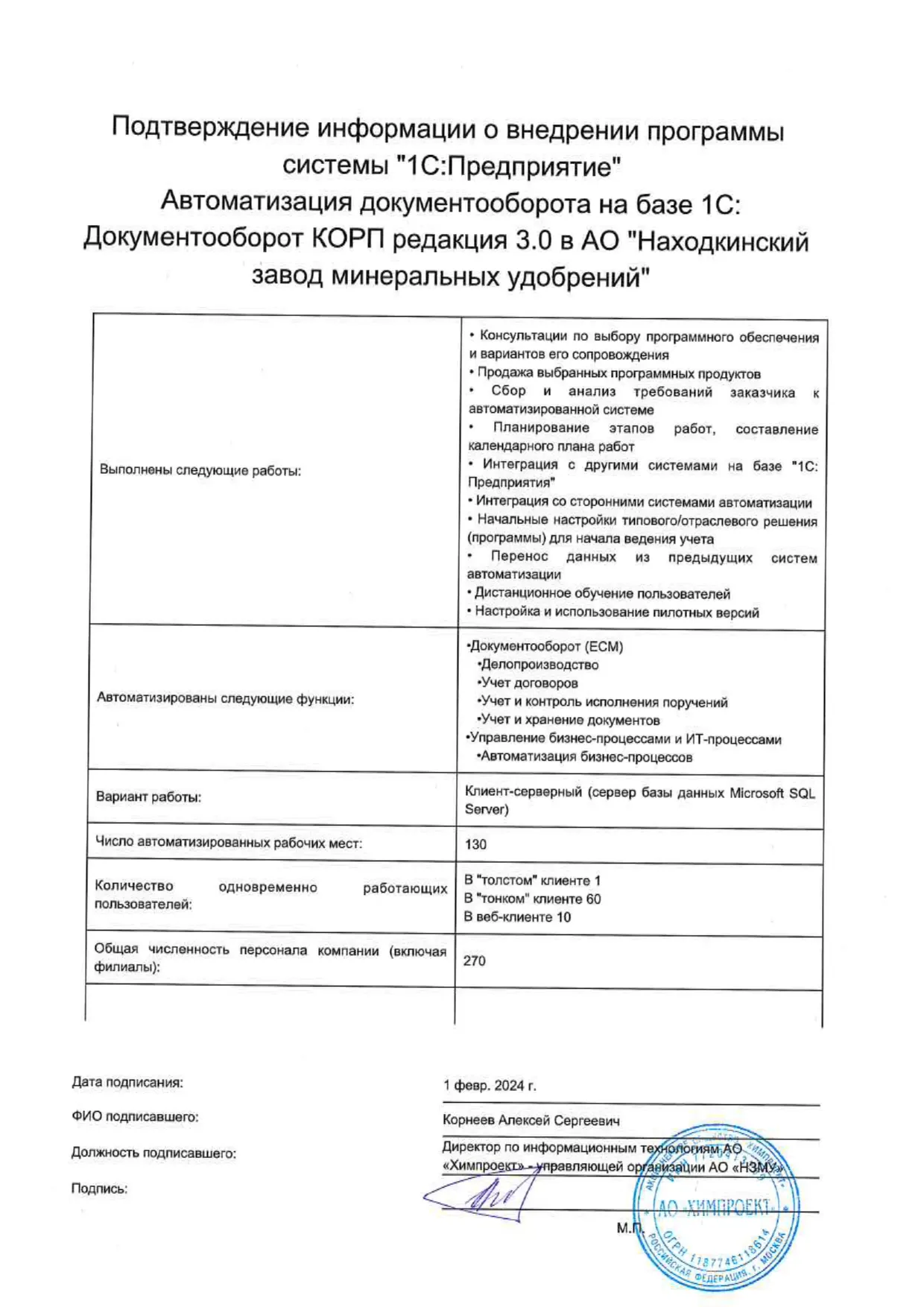 Подтверждение и отзыв Заказчик - 1 